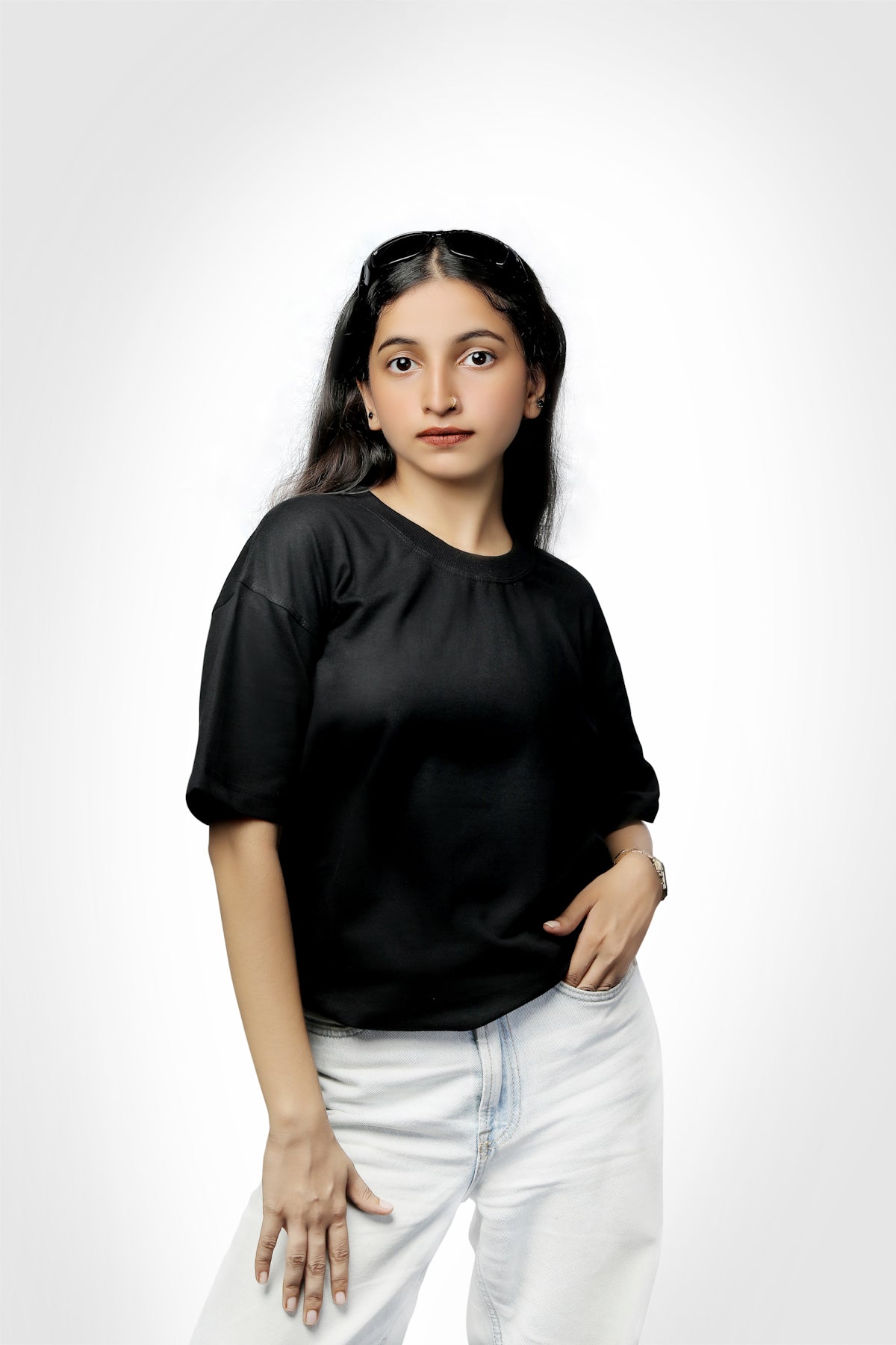 Haeper Women's Black oversized T-shirts Last image 