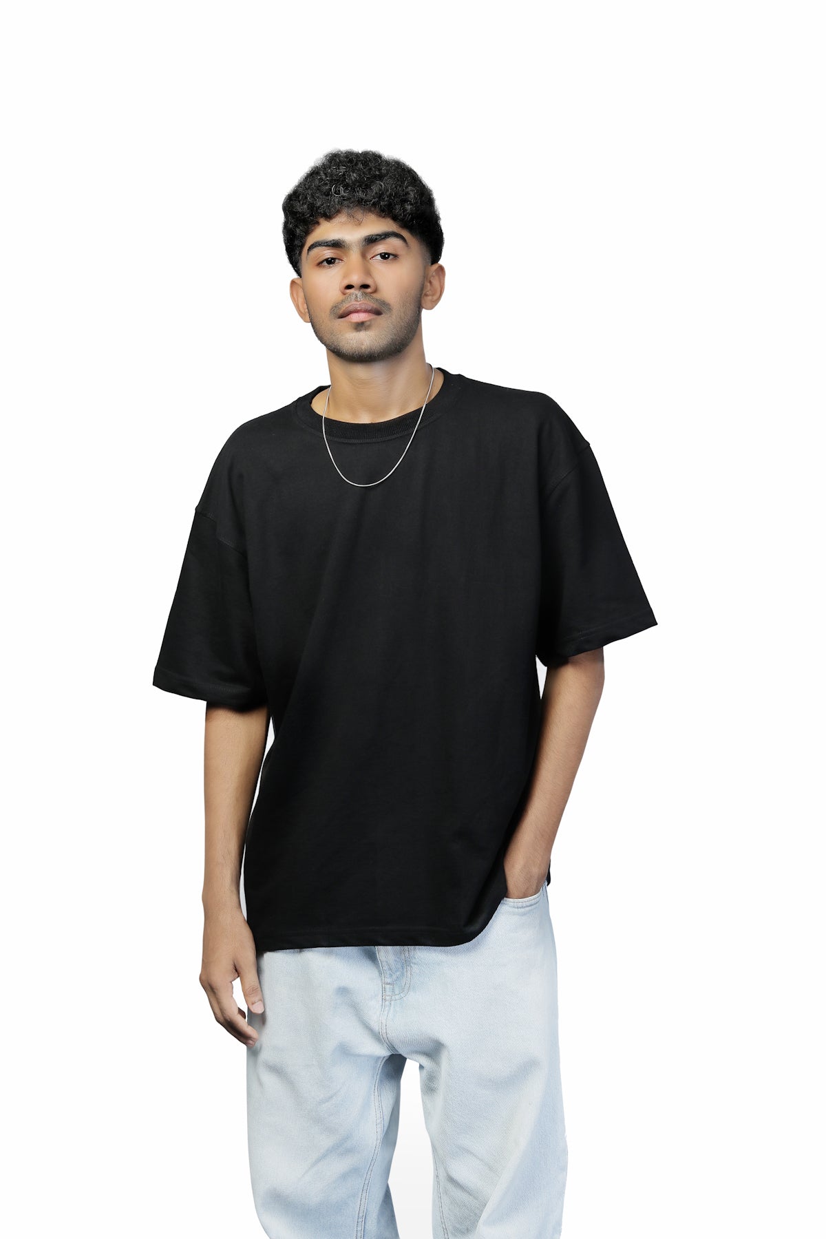 Haeper Black oversized T-shirts long side