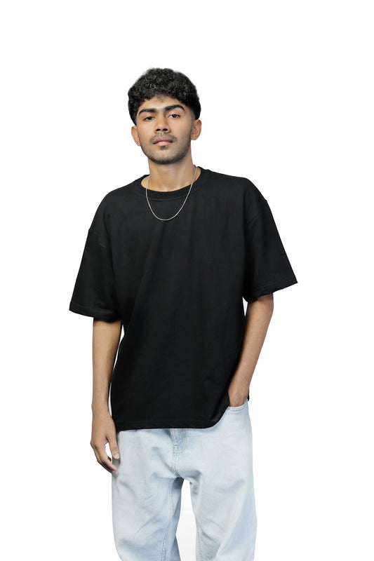 Haeper Black oversized T-shirts long side